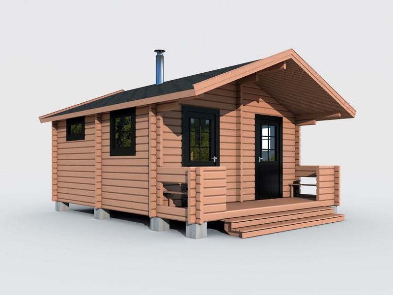 Ilman rakennuslupaa! Ultimate Hirsisauna 5  25 m2